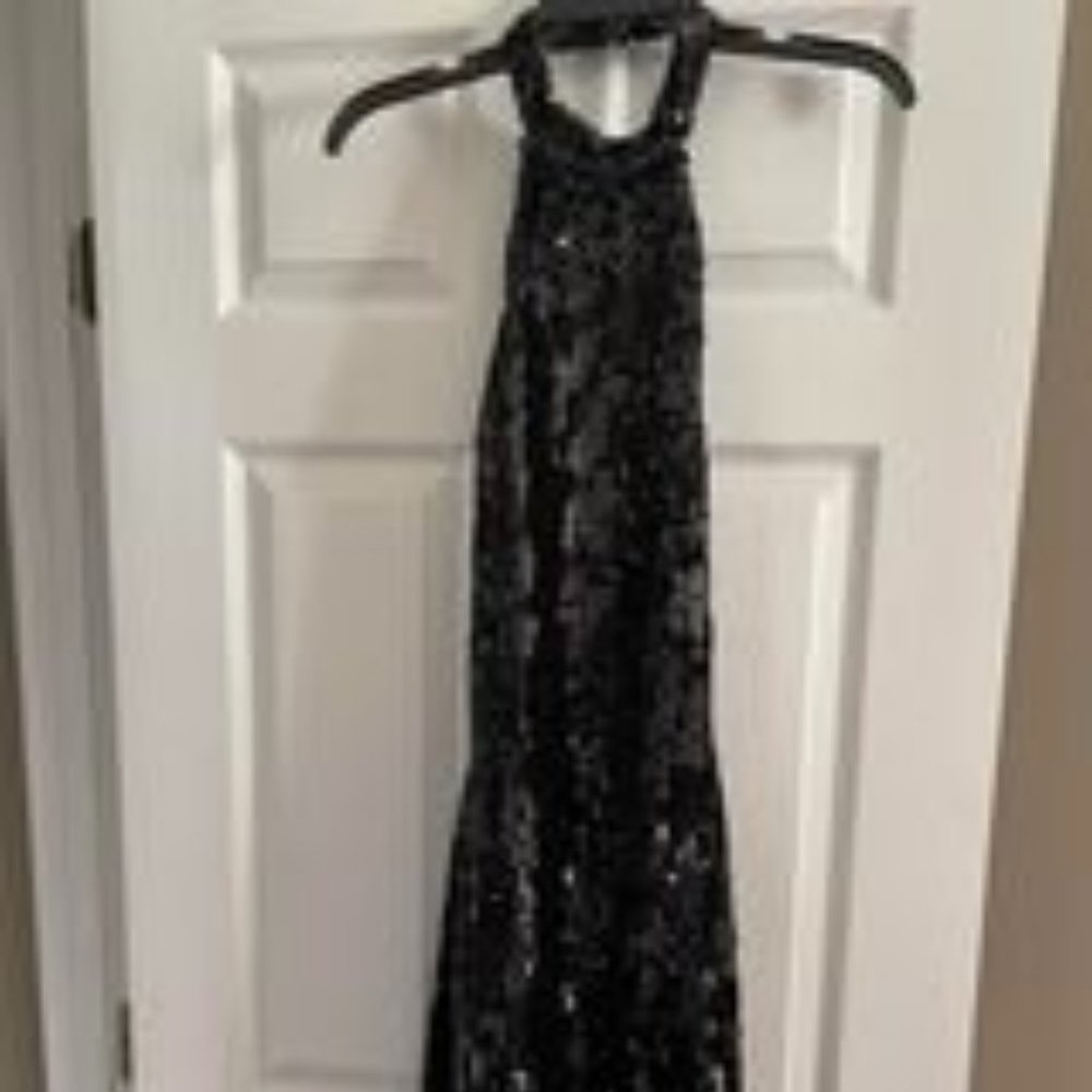 BLACK SEQUINE DRESS
